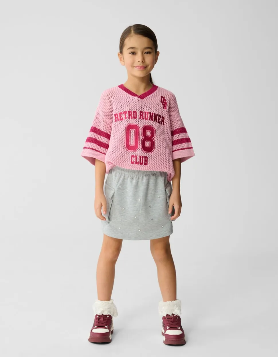Strass Cargo Mini Rok Lichtgrijs