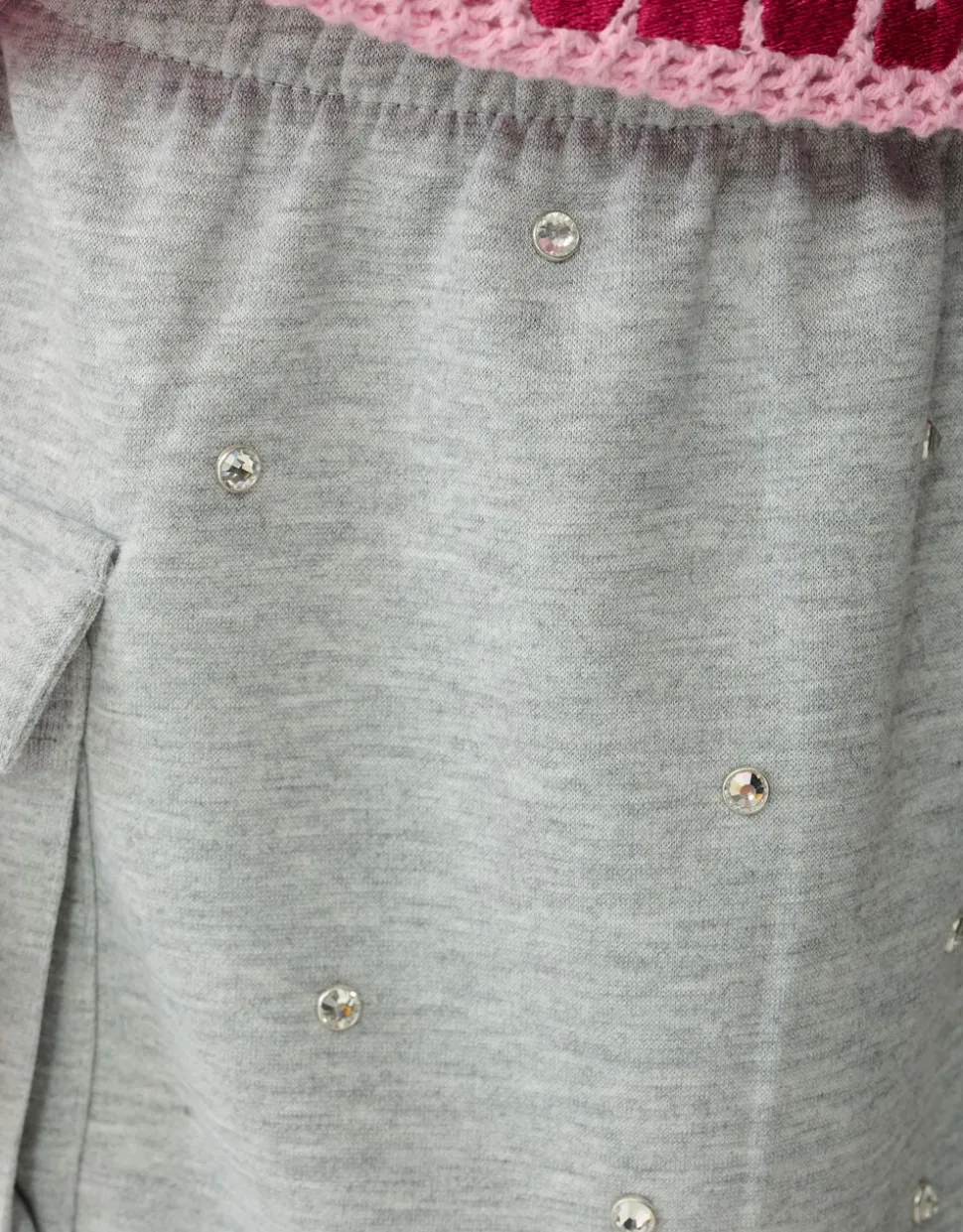 Strass Cargo Mini Rok Lichtgrijs