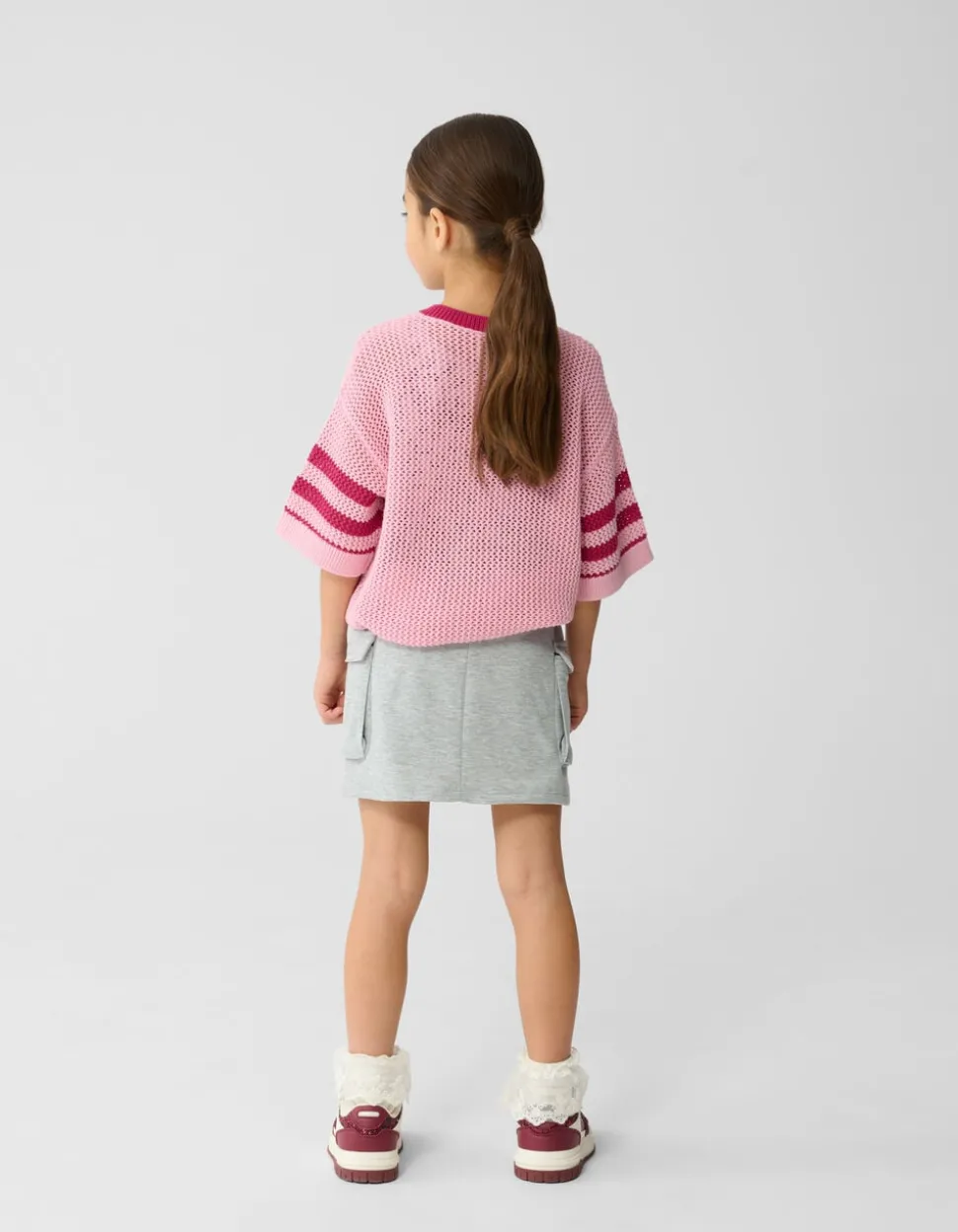 Strass Cargo Mini Rok Lichtgrijs