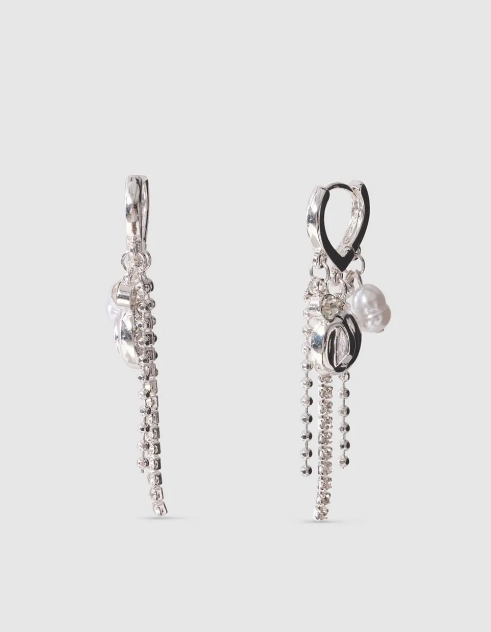 Strass Charm Oorbellen Zilver