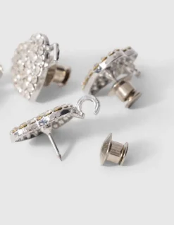 Strass Heart Jeans Pins Zilver