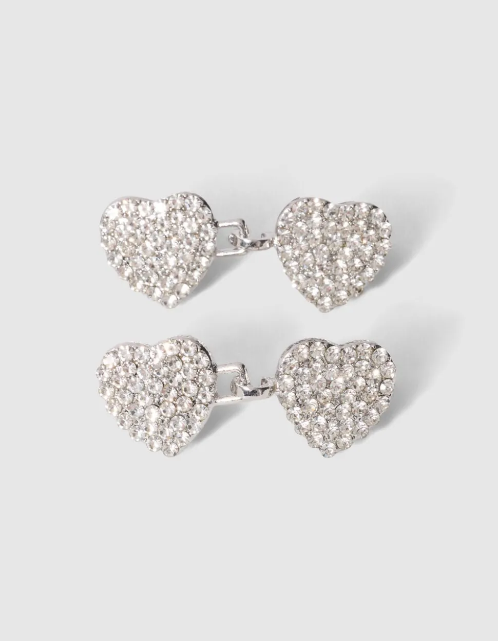 Strass Heart Jeans Pins Zilver
