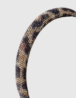 Strass Leopard Haarband Bruin