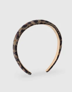 Strass Leopard Haarband Bruin