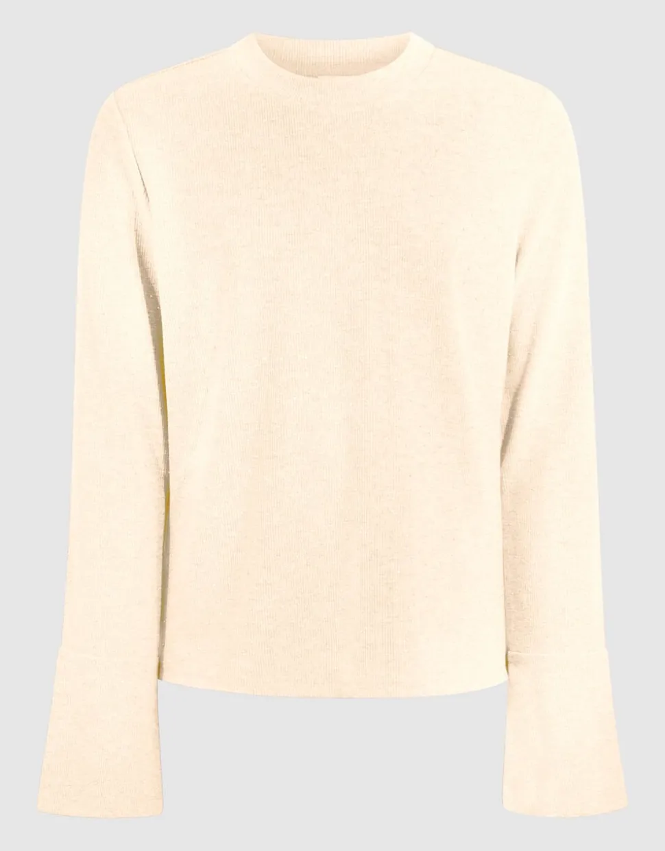 Strass Longsleeve Top Gebroken Wit
