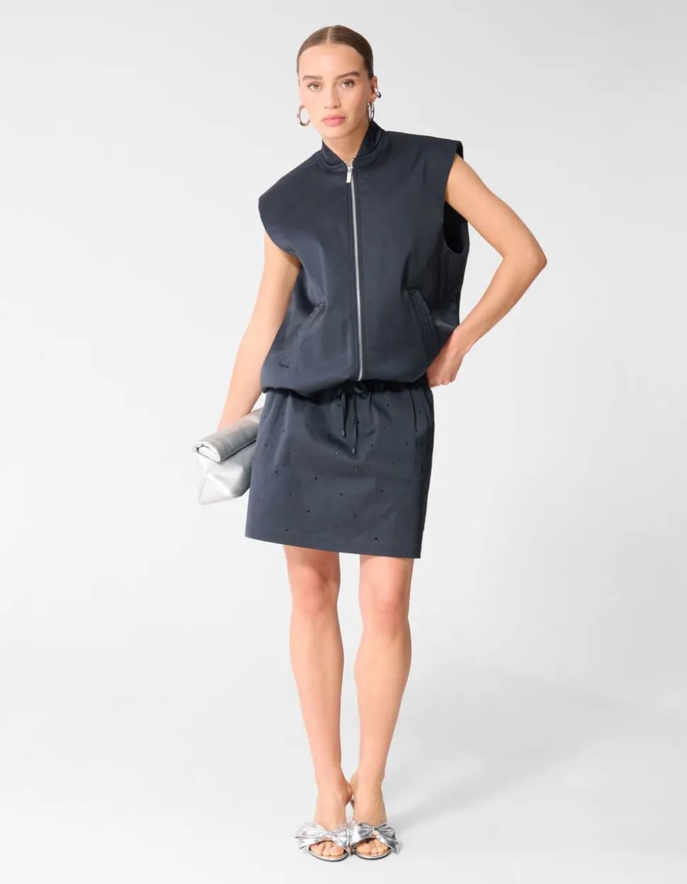 Strass Mini Rok Donkerblauw