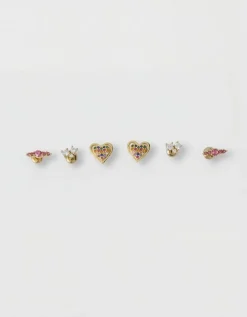 Strass Oorbellen Set Goud