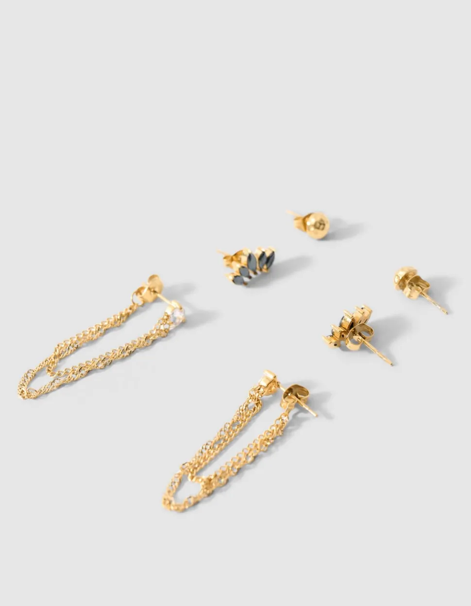 Strass Oorbellen Set Goud