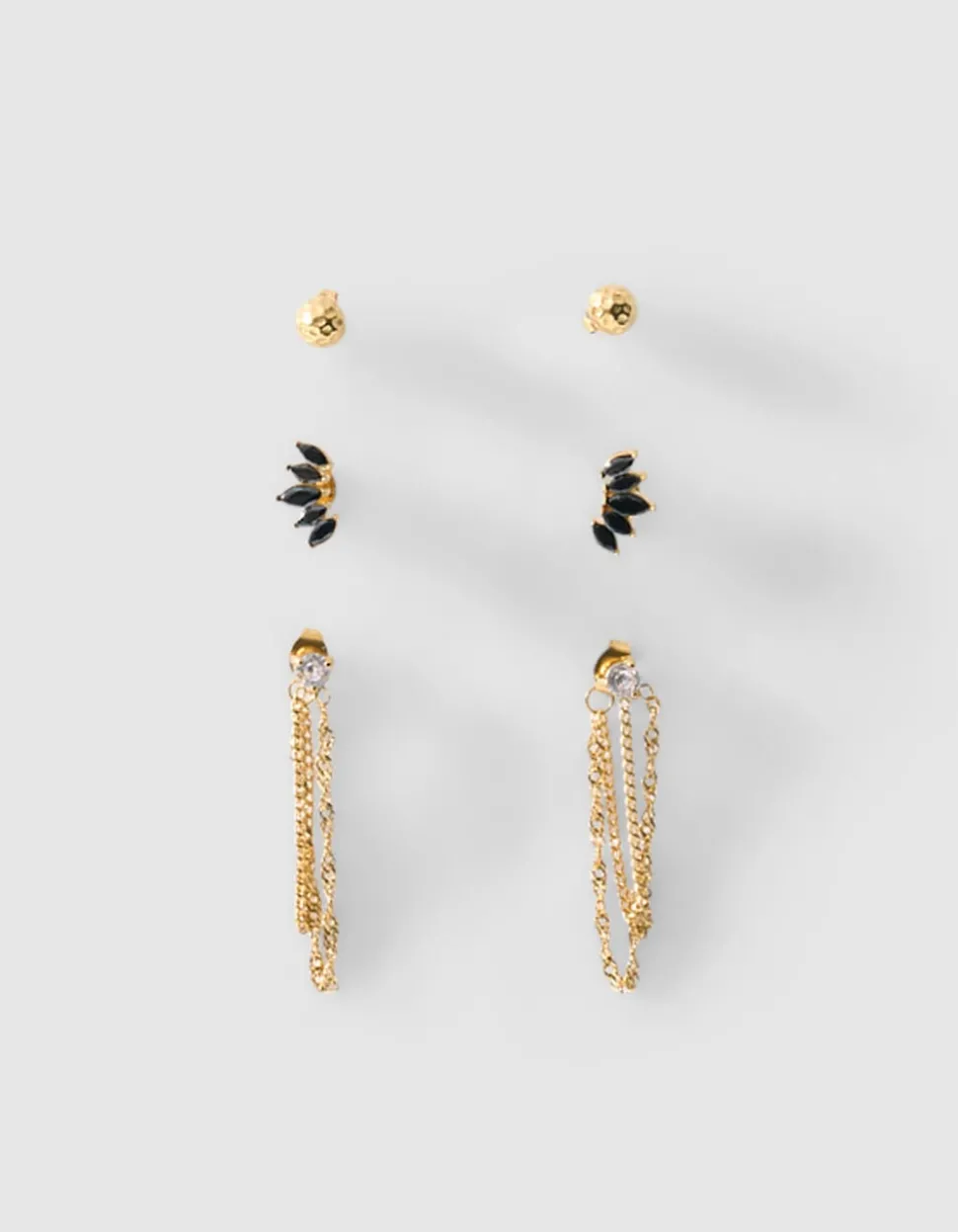 Strass Oorbellen Set Goud
