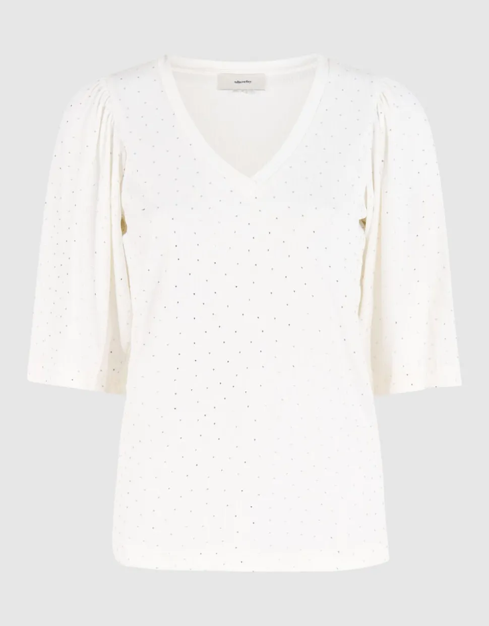 Strass Ruffle Top Gebroken Wit