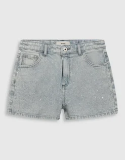 Strass Short Grijs