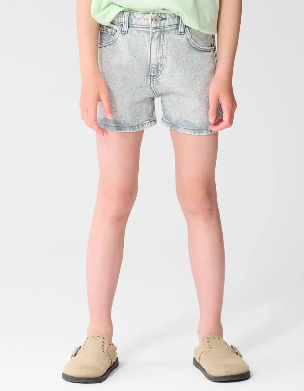 Strass Short Grijs