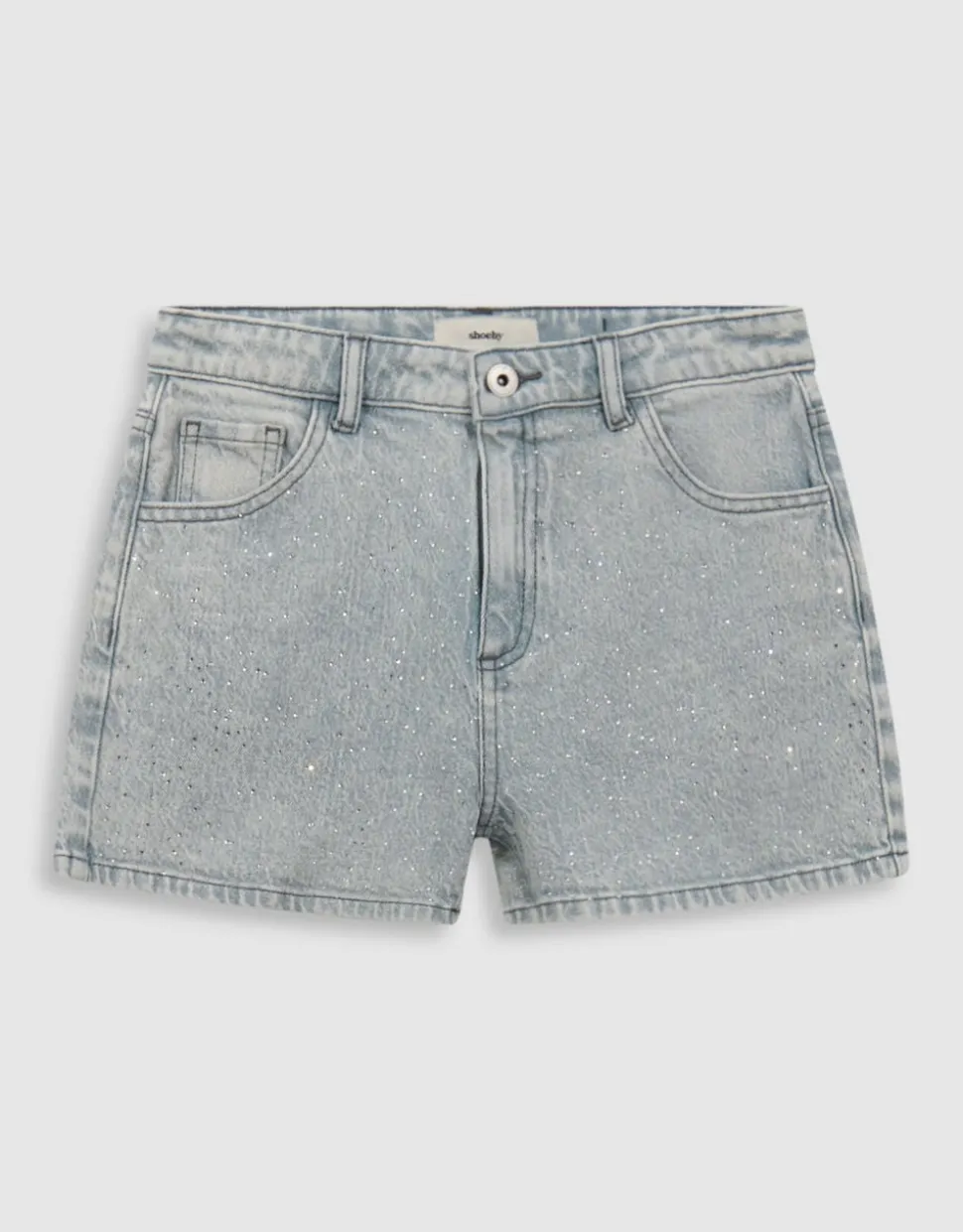 Strass Short Grijs