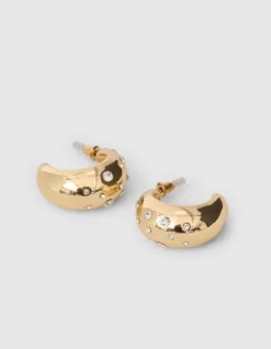 Strass Small Hoop Oorbellen Goud