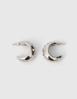 Strass Small Hoop Oorbellen Zilver