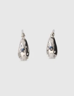 Strass Small Hoop Oorbellen Zilver