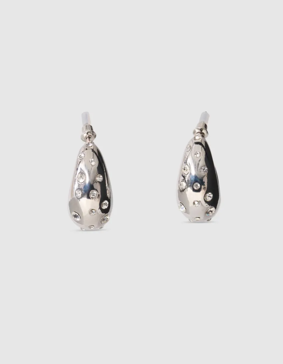 Strass Small Hoop Oorbellen Zilver