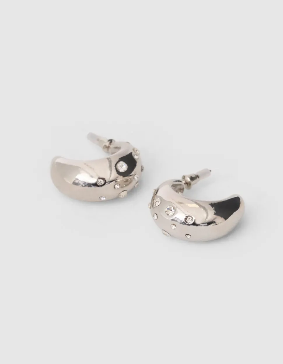 Strass Small Hoop Oorbellen Zilver