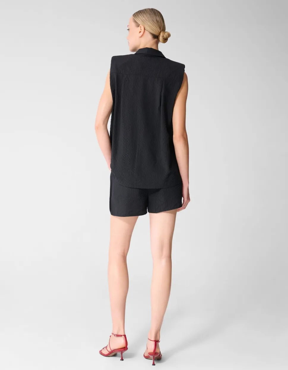 Strass Stripe Short Zwart