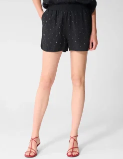 Strass Stripe Short Zwart