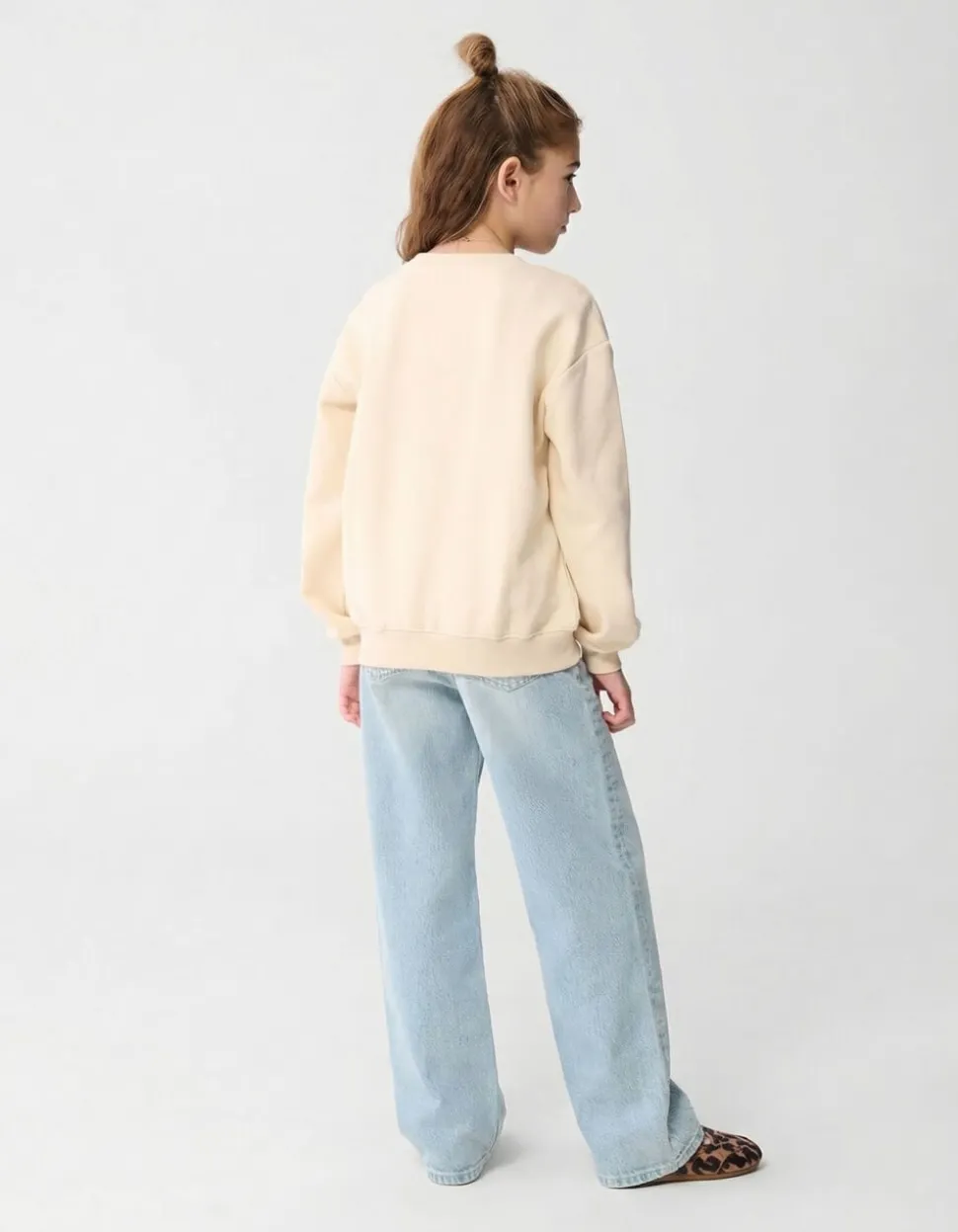 Strass Wide Leg Fit Jeans Bleached
