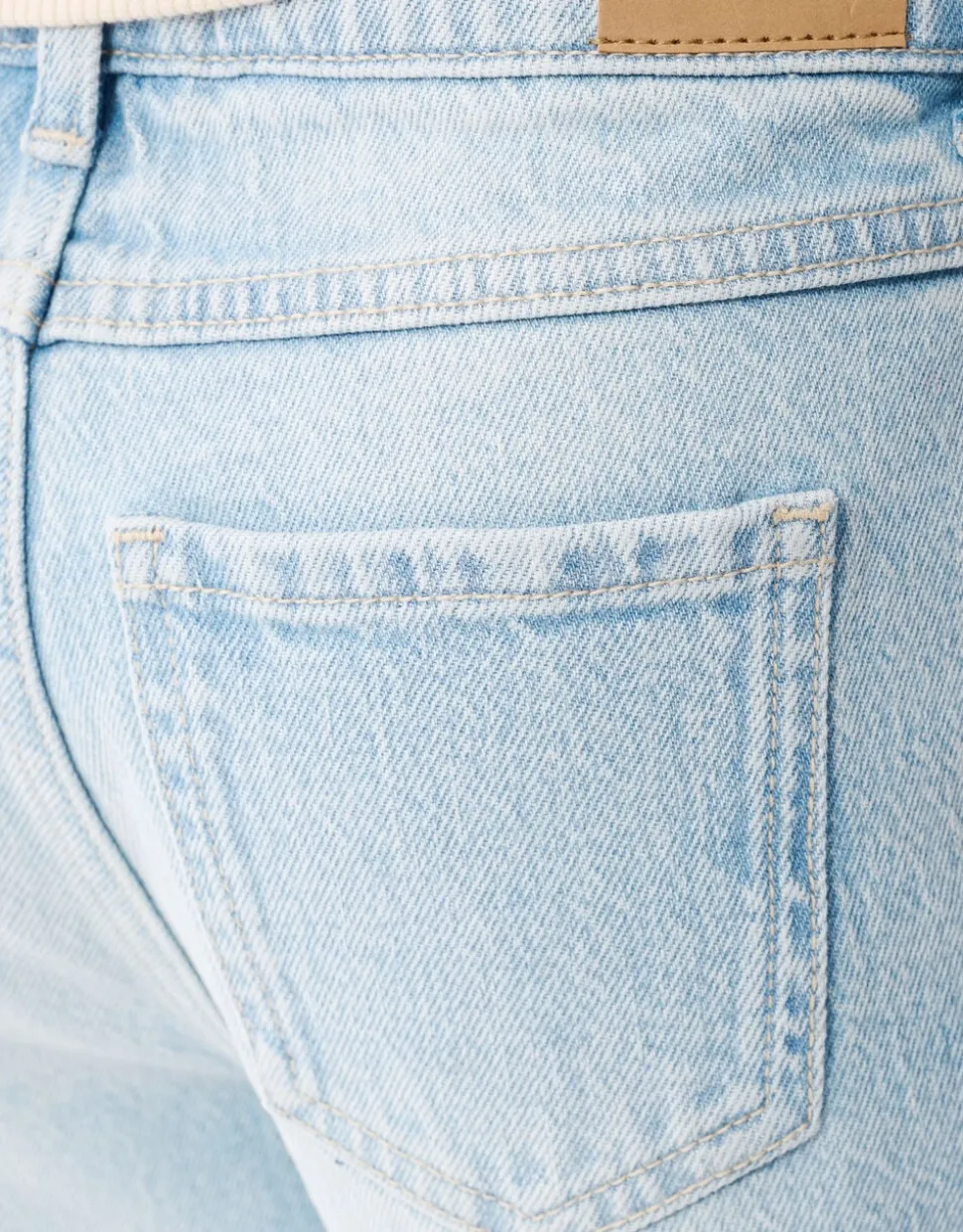Strass Wide Leg Fit Jeans Bleached