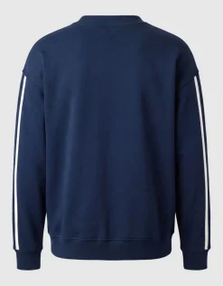 Striped Embroidery Sweater Donkerblauw