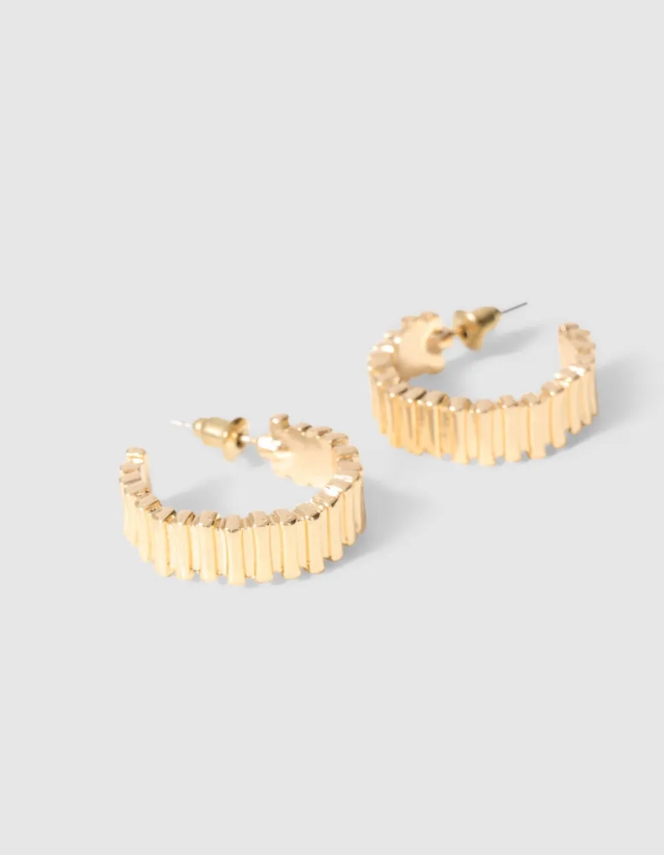 Striped Hoop Oorbellen Goud
