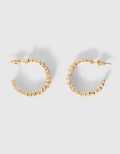 Striped Hoop Oorbellen Goud