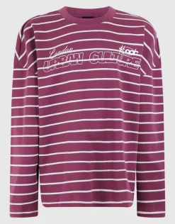 Striped Longsleeve T-shirt Donkerrood