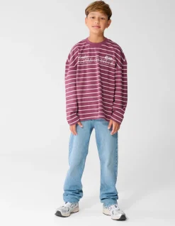 Striped Longsleeve T-shirt Donkerrood
