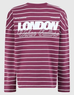 Striped Longsleeve T-shirt Donkerrood