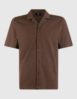 Structuur Overshirt Donkerbruin