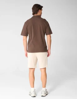 Structuur Overshirt Donkerbruin