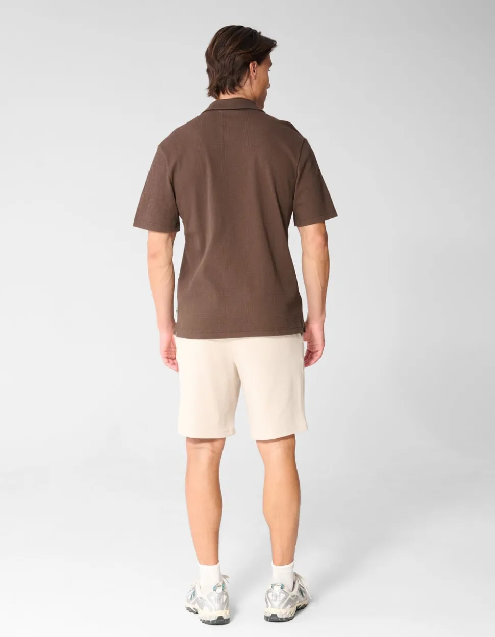 Structuur Overshirt Donkerbruin