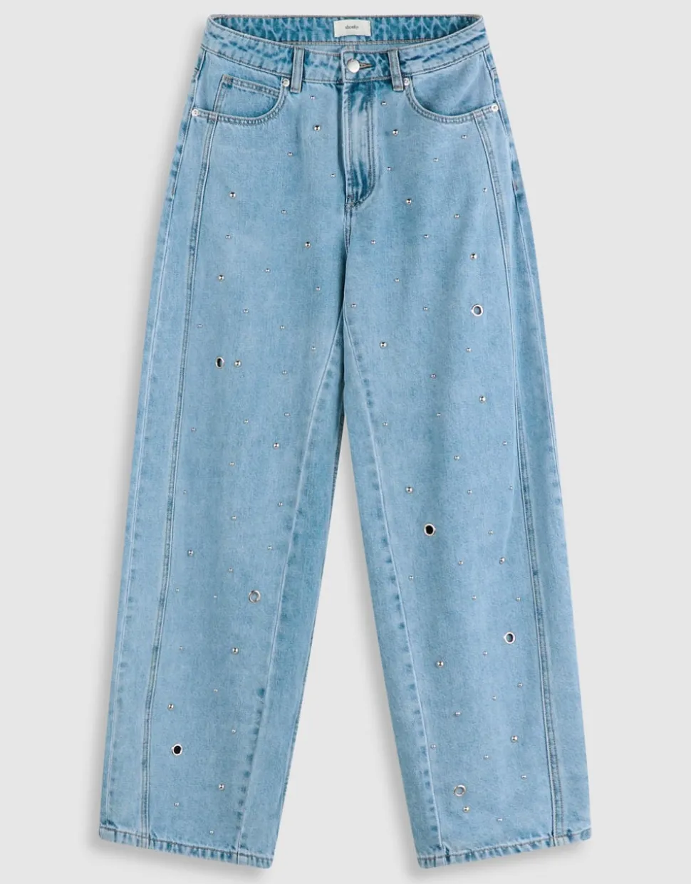 Studded Baggy Fit Jeans Blauw