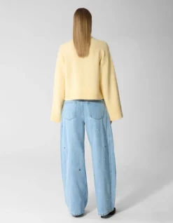 Studded Baggy Fit Jeans Blauw