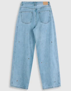 Studded Baggy Fit Jeans Blauw