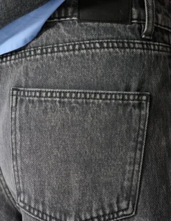 Studded Denim Jort Grijs