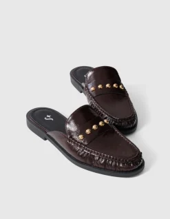 Studded Loafer Donkerrood