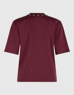 Studded T-shirt Donkerrood