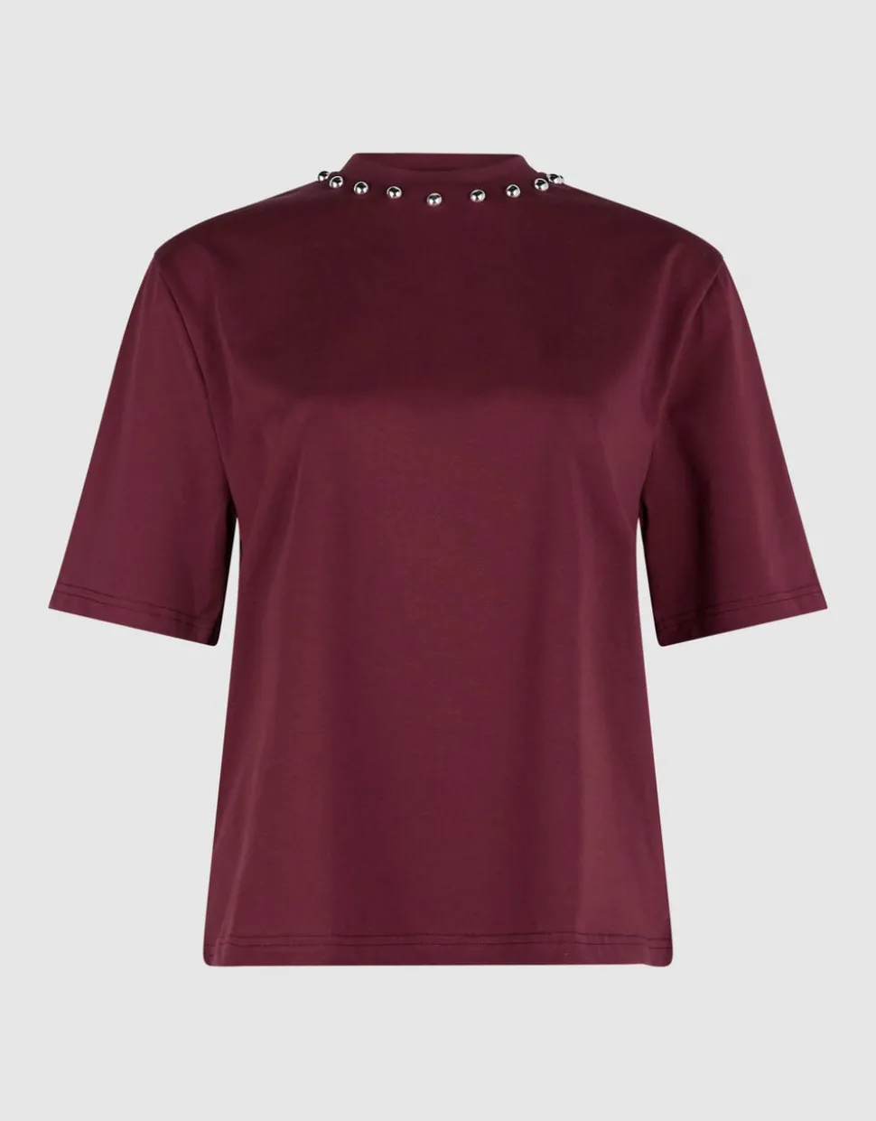 Studded T-shirt Donkerrood