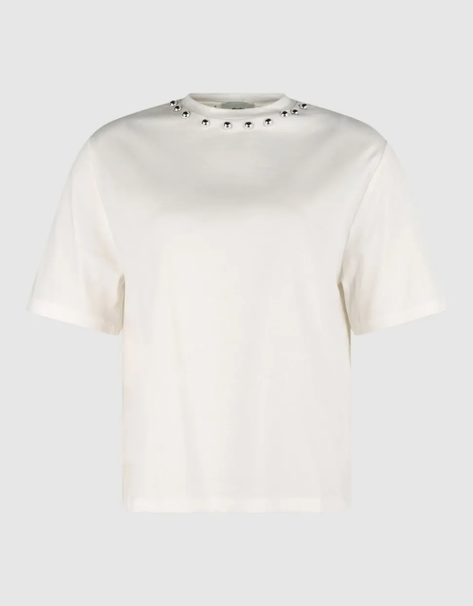 Studded T-shirt Gebroken Wit