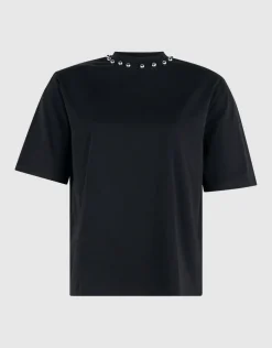 Studded T-shirt Zwart