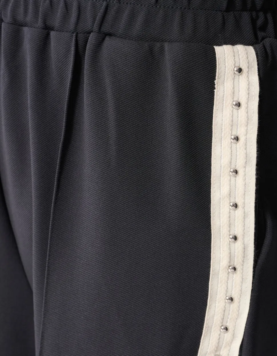 Studded Wide Leg Fit Broek Donkergrijs