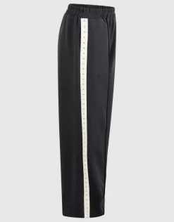 Studded Wide Leg Fit Broek Donkergrijs