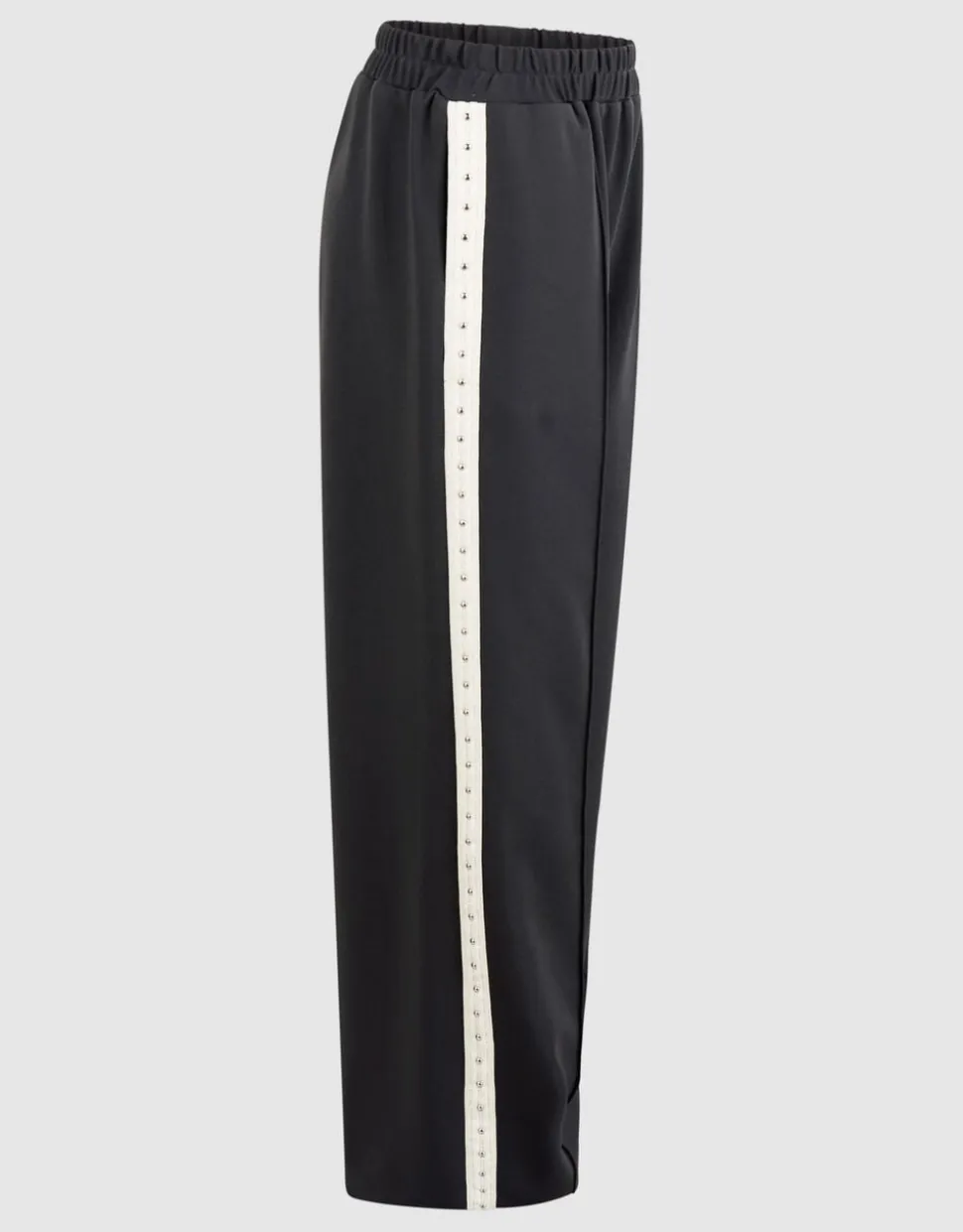 Studded Wide Leg Fit Broek Donkergrijs