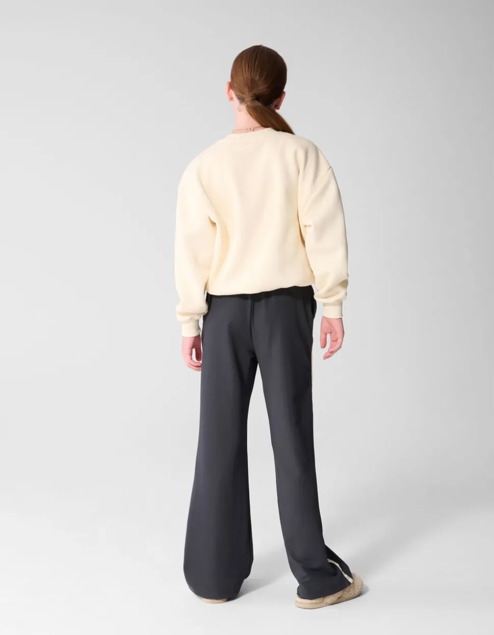 Studded Wide Leg Fit Broek Donkergrijs