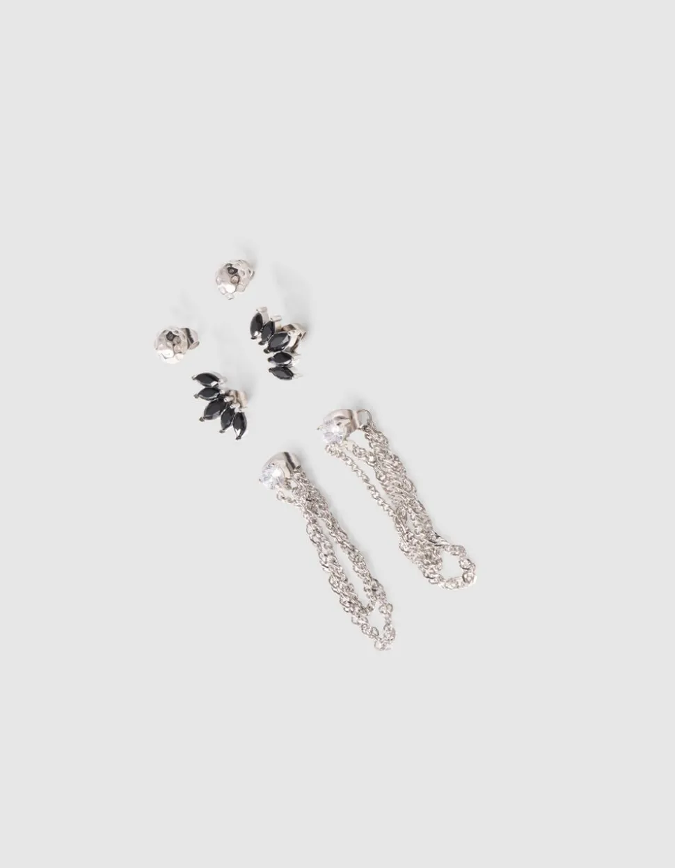 Stud Oorbellen Set Zilver