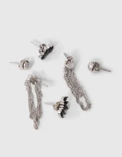 Stud Oorbellen Set Zilver